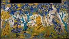 Reciting Poetry in a Garden, Iran, first quarter 17th century. Creator: Unknown