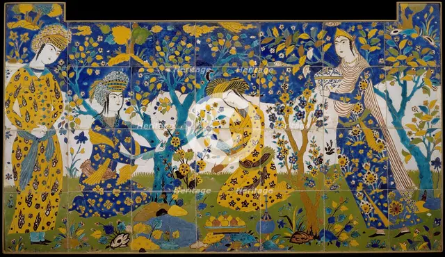 Reciting Poetry in a Garden, Iran, first quarter 17th century. Creator: Unknown.