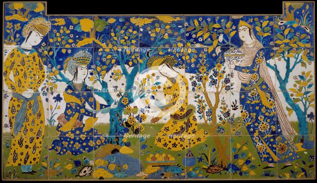 Reciting Poetry in a Garden, Iran, first quarter 17th century. Creator: Unknown.