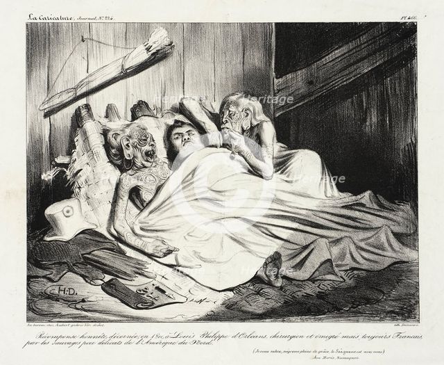 Récompense honnête, décernée...à Louis-Philippe, 1835. Creator: Honore Daumier.