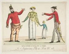 Recontre d'Anglais a Paris; Le Suprême Bon-Ton No. 23, ca. 1815. Creator: Adrien Pierre François Godefroy the Younger