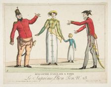 Recontre d'Anglais a Paris; Le Suprême Bon-Ton No. 23, ca. 1815. Creator: Adrien Pierre François Godefroy the Younger