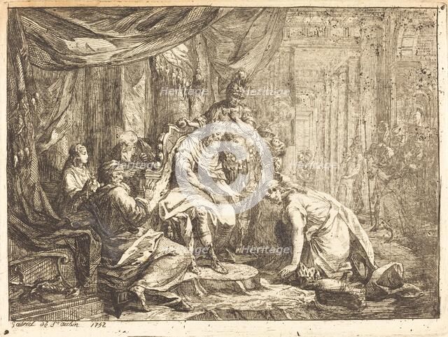 Reconciliation of Absalom and David (Réconciliation d'Absalom et de David), 1752. Creator: Gabriel de Saint-Aubin.