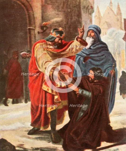 Reconciliation of King Otto I with his brother Henry, Duke of Bavaria, (1936).  Creator: Unknown.
