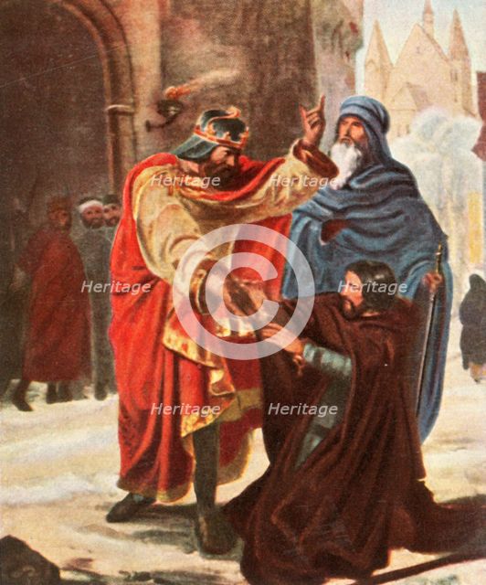 Reconciliation of King Otto I with his brother Henry, Duke of Bavaria, (1936).  Creator: Unknown.