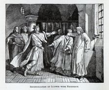 Reconciliation of Ludwig with Friedrich, 1882. Artist: Werthmann, Wilhelm (active 1854-1885)