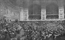 Reconnaissance national; la ceremonie du 2 aout 1919, a Paris, dans le Grand Amphitheatre..., 1919. Creator: Jean Clair-Guyot
