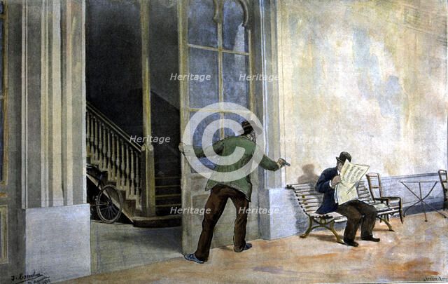 Reconstitution of the attack in the spa of Santa Agueda in Mondragón, which cost the lives of Ant…