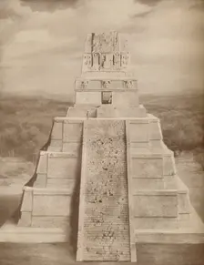 Reconstructed Model of a Magnificent Maya Temple Pyramid at Tikal c1935
