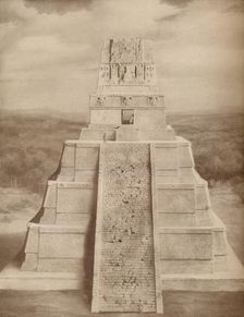Reconstructed Model of a Magnificent Maya Temple Pyramid at Tikal c1935