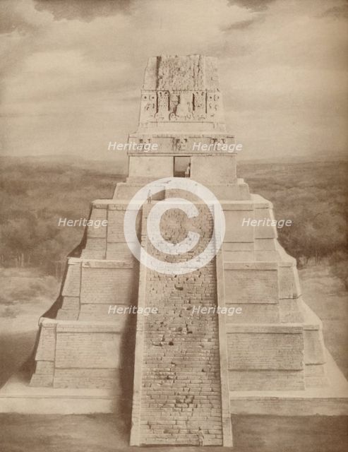 'Reconstructed Model of a Magnificent Maya Temple Pyramid at Tikal', c1935. Artist: Unknown.