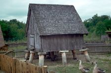 Reconstruction of a Celtic iron-age barn