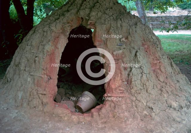 Reconstruction of a Gallo-Roman pottery kiln. Artist: Unknown