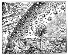 Reconstruction of a medieval conception of the universe, 19th century?. Creator: Anon