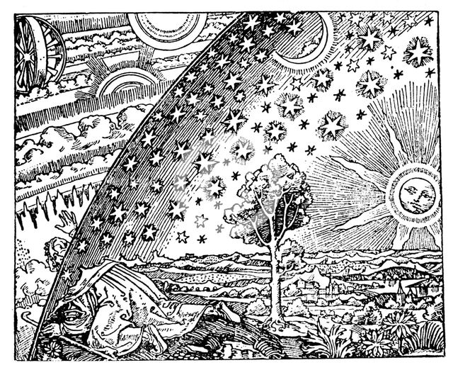 Reconstruction of a medieval conception of the universe, 19th century?. Creator: Anon.
