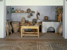 Reconstruction of a Roman kitchen. Creator: Unknown