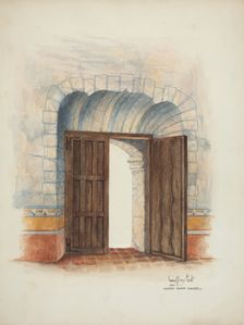 Reconstruction of Interior, 1937. Creators: Geoffrey Holt, Harry Mann Waddell