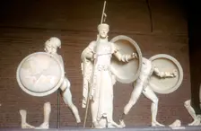 Reconstruction of part of the West Pediment of the Temple of Aphaia, Aegina, Greece, c500 - 480 BC