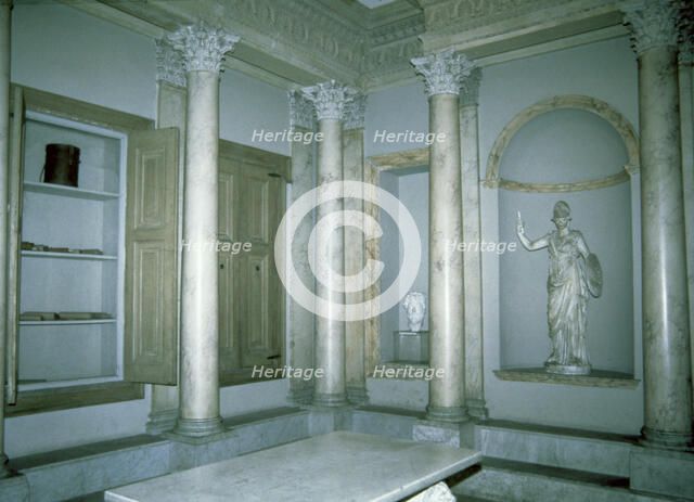 Reconstruction of the library of a noble Roman house.