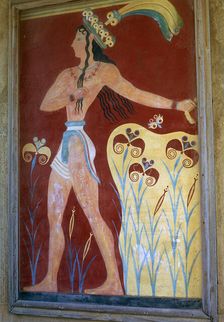 Reconstruction of the Priest-King fresco at Knosssos, 17th-14th century BC