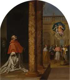 Recognition of the Carthusian cardinal and saint, Niccolò Albergati, 1632. Creator: Vicencio Carducho