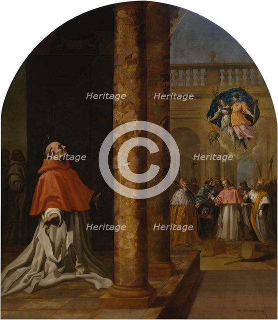 Recognition of the Carthusian cardinal and saint, Niccolò Albergati, 1632. Creator: Vicencio Carducho.