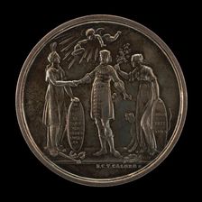 Recognition of the Independence of the United States by Friesland [obverse], 1782. Creator: B.C.V. Calker