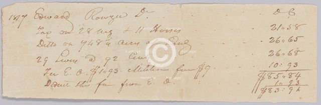 Record of taxes on property, including enslaved persons, owned by Edward Rouzee, October 2, 1817. Creator: Unknown.
