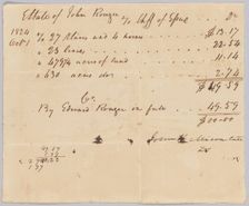 Record of taxes on property, including enslaved persons, owned by John Rouzee, 1824. Creator: Unknown
