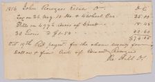 Record of taxes on property, including enslaved persons, owned by John Rouzee, October 19, 1816. Creator: Unknown