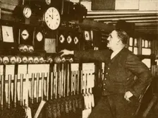 Recording Daily Time Signal at Liverpool Street Station, London and North Eastern Railway 1930. Creator: Topical Press Agency