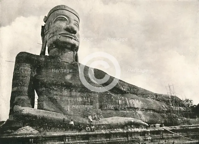 'Reclined Buddha, Wingaba, Rangoon', 1900. Creator: Unknown.