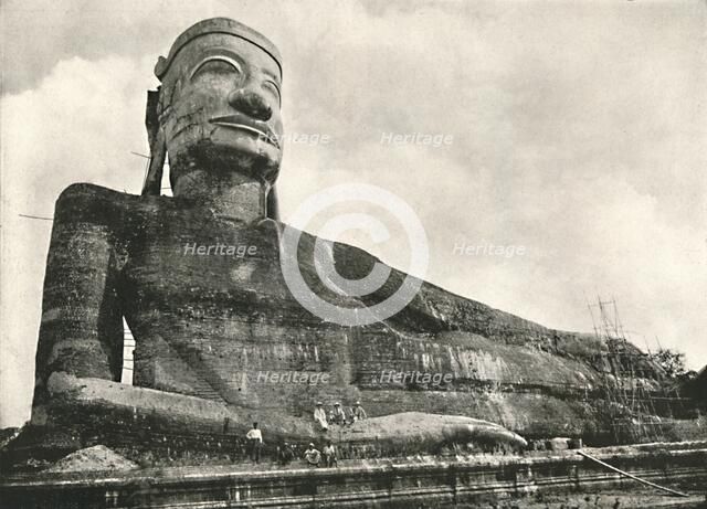 'Reclined Buddha, Wingaba, Rangoon', 1900. Creator: Unknown.