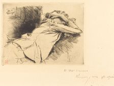 Reclined Woman Sleeping (Femme couchee sommeillant), 1892. Creator: Auguste Lepere