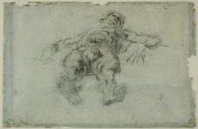 Reclining Male Nude, Foreshortened, 1562. Creator: Jacopo Tintoretto