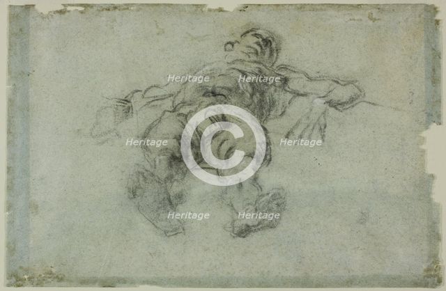 Reclining Male Nude, Foreshortened, 1562. Creator: Jacopo Tintoretto.