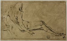 Reclining Male Nude, from Behind, c. 1591. Creator: Ferrau Fenzoni