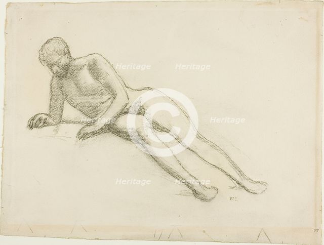 Reclining Male Nude, n.d. Creator: Pierre Puvis de Chavannes.