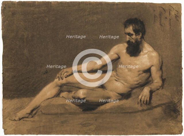 Reclining Male Nude, n.d. Creator: César Ducornet.