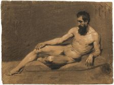 Reclining Male Nude, n.d. Creator: César Ducornet