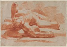 Reclining Male Nude, second half 18th century. Creator: Gaetano Gandolfi (Italian, 1734-1802)