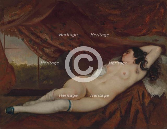 Reclining Nude, 1862. Creator: Courbet, Gustave (1819-1877).