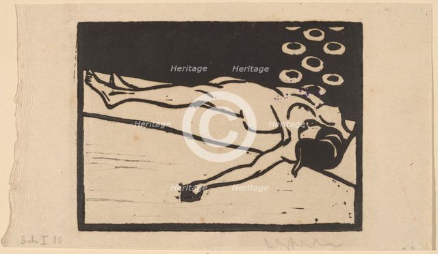 Reclining Nude, 1905. Creator: Ernst Kirchner.