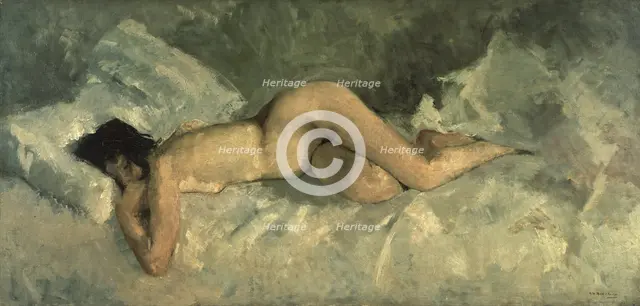 Reclining nude, ca 1887. Artist: Breitner, George Hendrik (1857-1923)