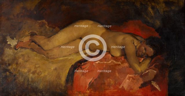 Reclining nude, ca 1887. Artist: Breitner, George Hendrik (1857-1923)