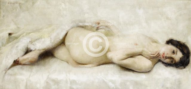 Reclining nude. Creator: Serralunga, Luigi (1880-1940).