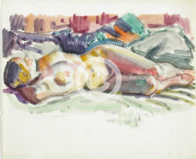 Reclining Nude, c1910s. Creator: Verner Thome.