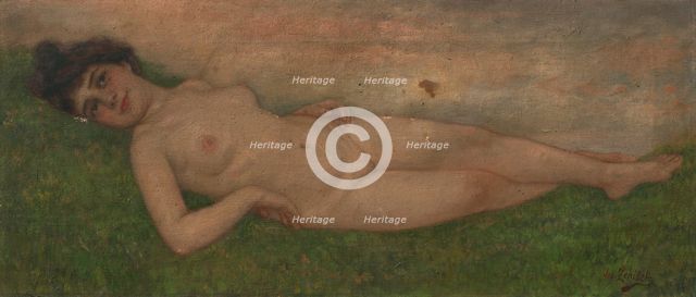 Reclining nude, first half of the 20th century. Creator: Josef Zenízek.