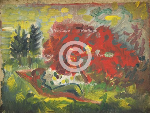 Reclining Nude in a Garden, 1940-1944. Creator: Arnold Peter Weisz-Kubincan.