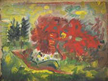 Reclining Nude in a Garden, 1940-1944. Creator: Arnold Peter Weisz-Kubincan